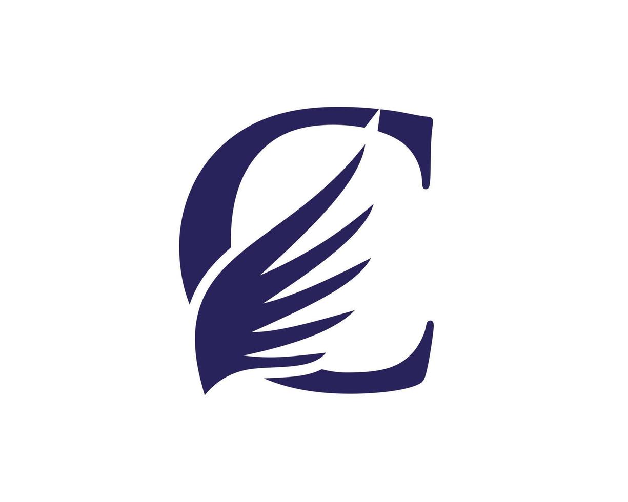 Buchstabe c-Flügel-Logo-Design-Vektorvorlage vektor