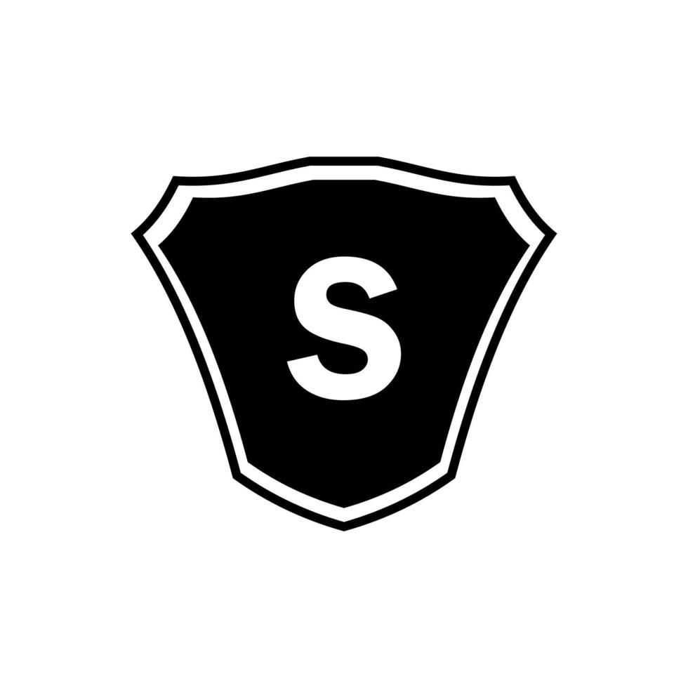 bokstaven s sköld logotyp design vektor