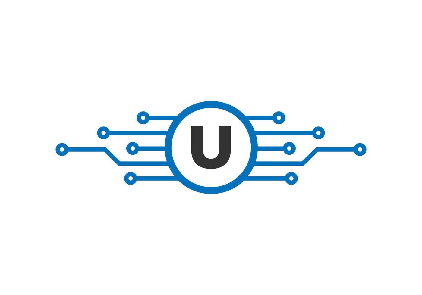 buchstabe u technologie logo. Netzwerk-Logo-Design vektor