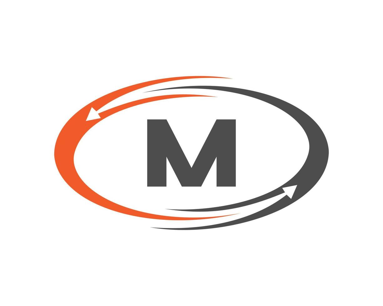 bokstaven m teknik logotyp design vektor