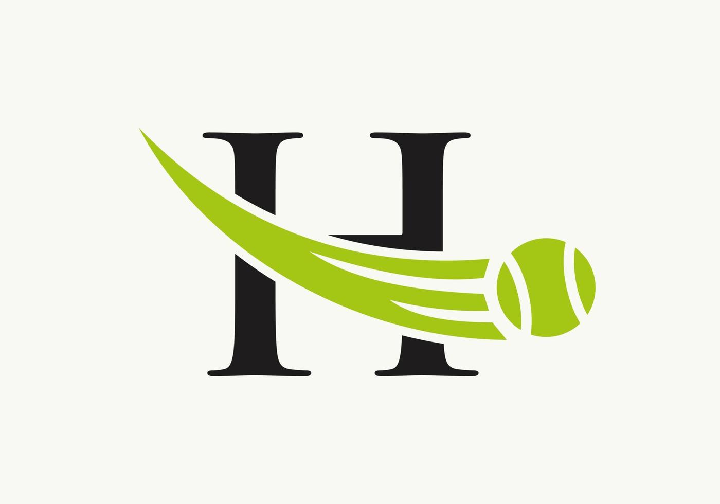 Buchstabe h Tennis-Logo-Design-Vorlage. Vereinslogo der Tennissportakademie vektor