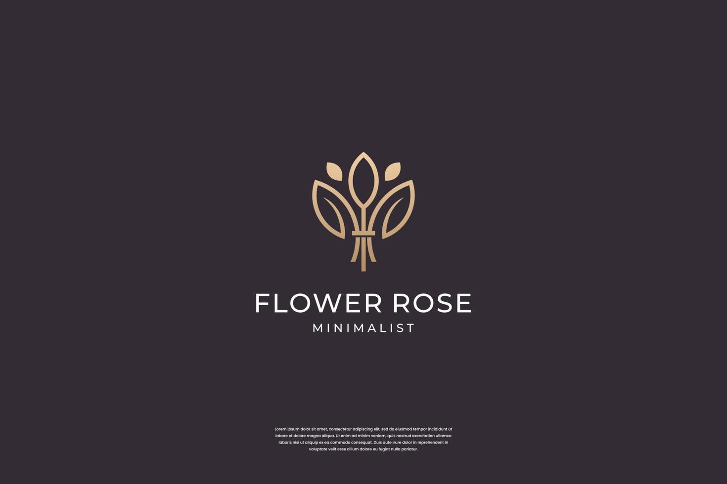 minimalistisches, elegantes Blumen-Logo-Design mit Linienkunststil vektor