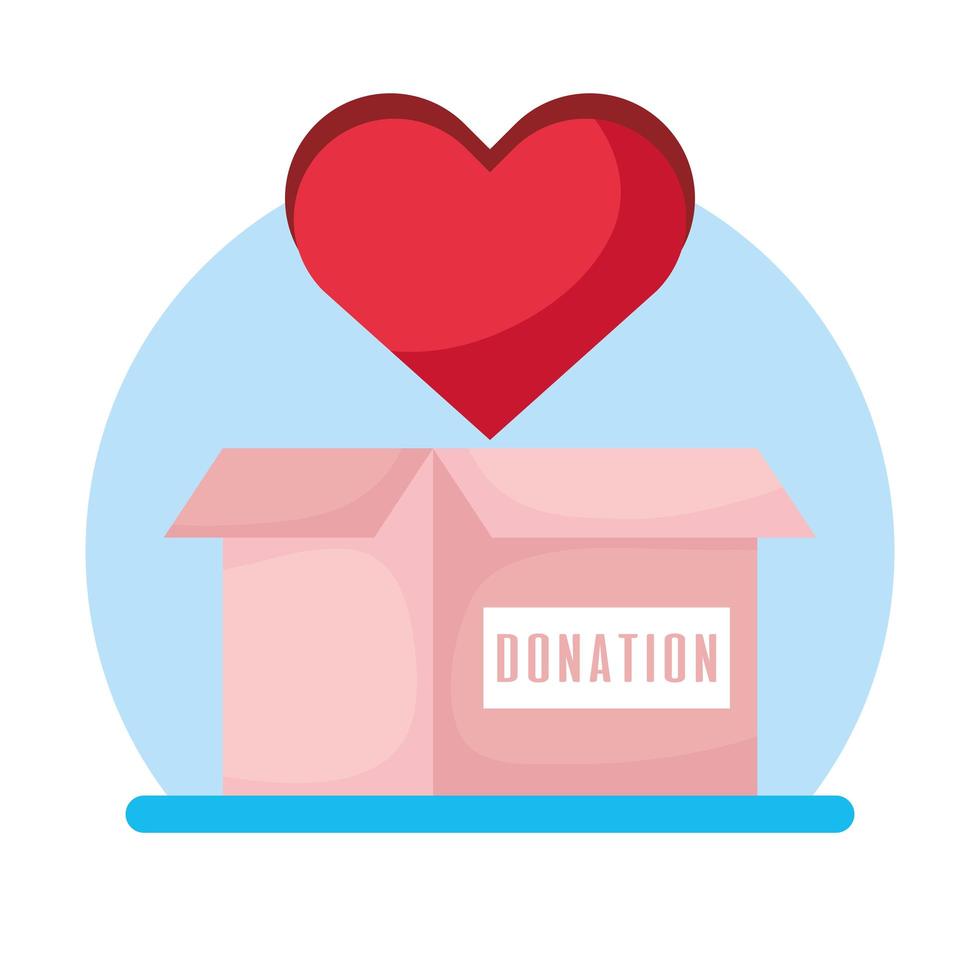 Wohltätigkeits- und Spendenbox mit Herz vektor