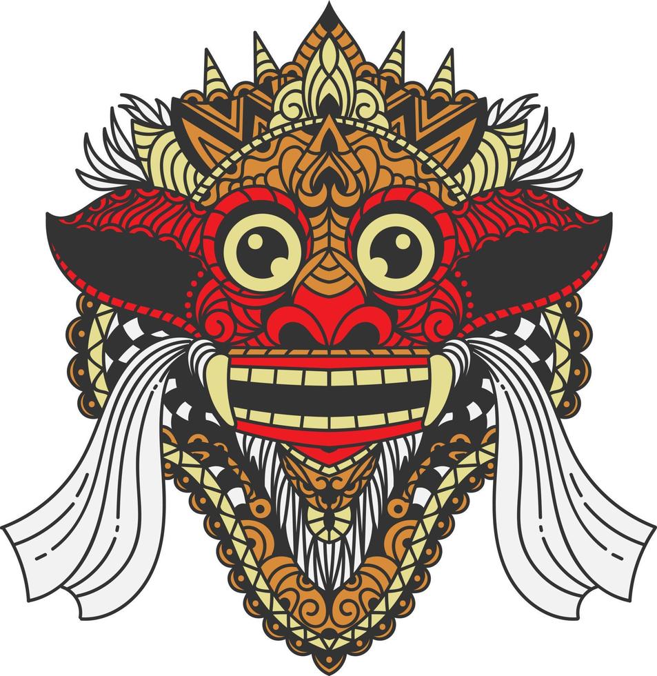 barong mask illustration vektor