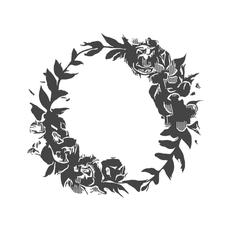 Kunstsammlung von natürlichen floralen Kräuterblättern Blumen im Silhouettenstil. elegante illustration der dekorativen schönheit für handgezeichnetes blumenmuster vektor