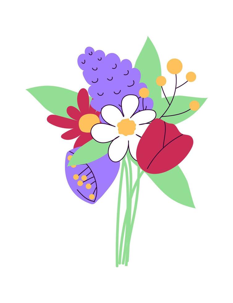 Blumenstrauß Blumenstrauß doodle Vektor-Illustration vektor