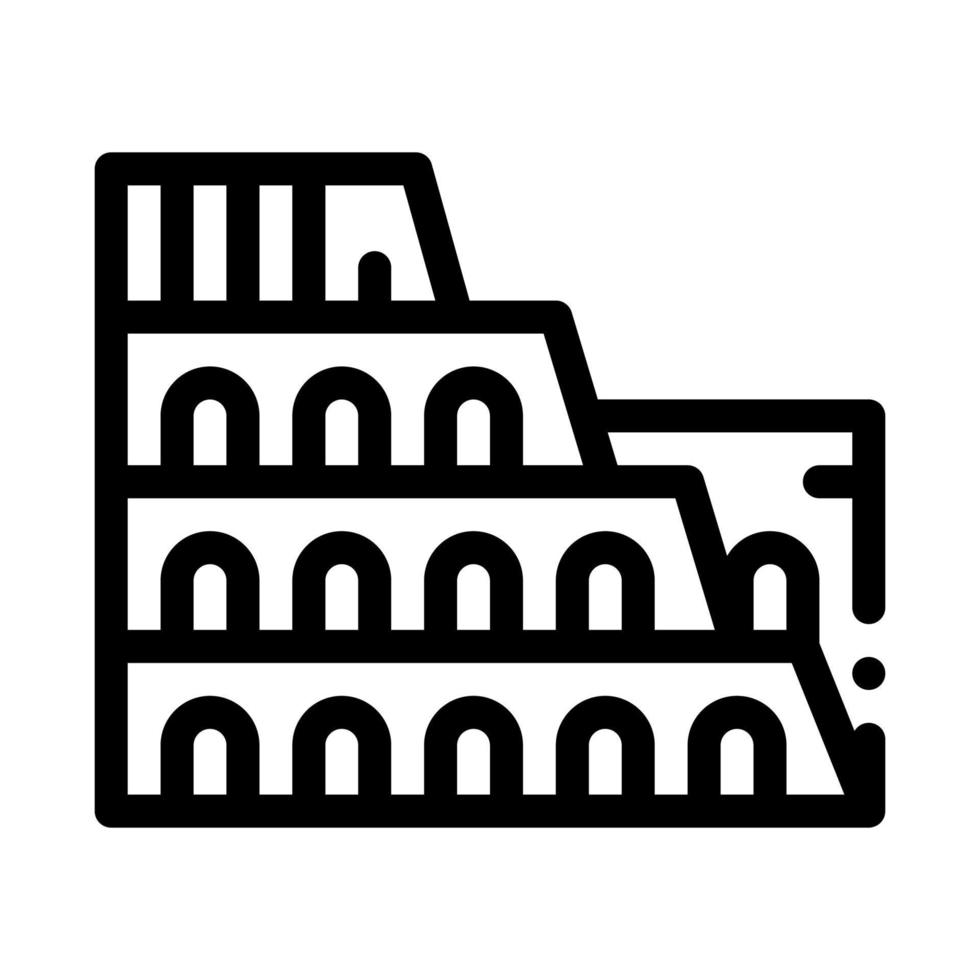 Kolosseum-Gebäude-Symbol-Vektor-Umriss-Illustration vektor
