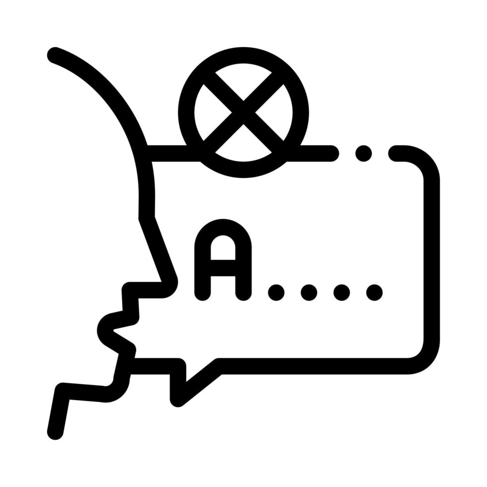 falsche Aussprache Symbol Vektor Umriss Illustration