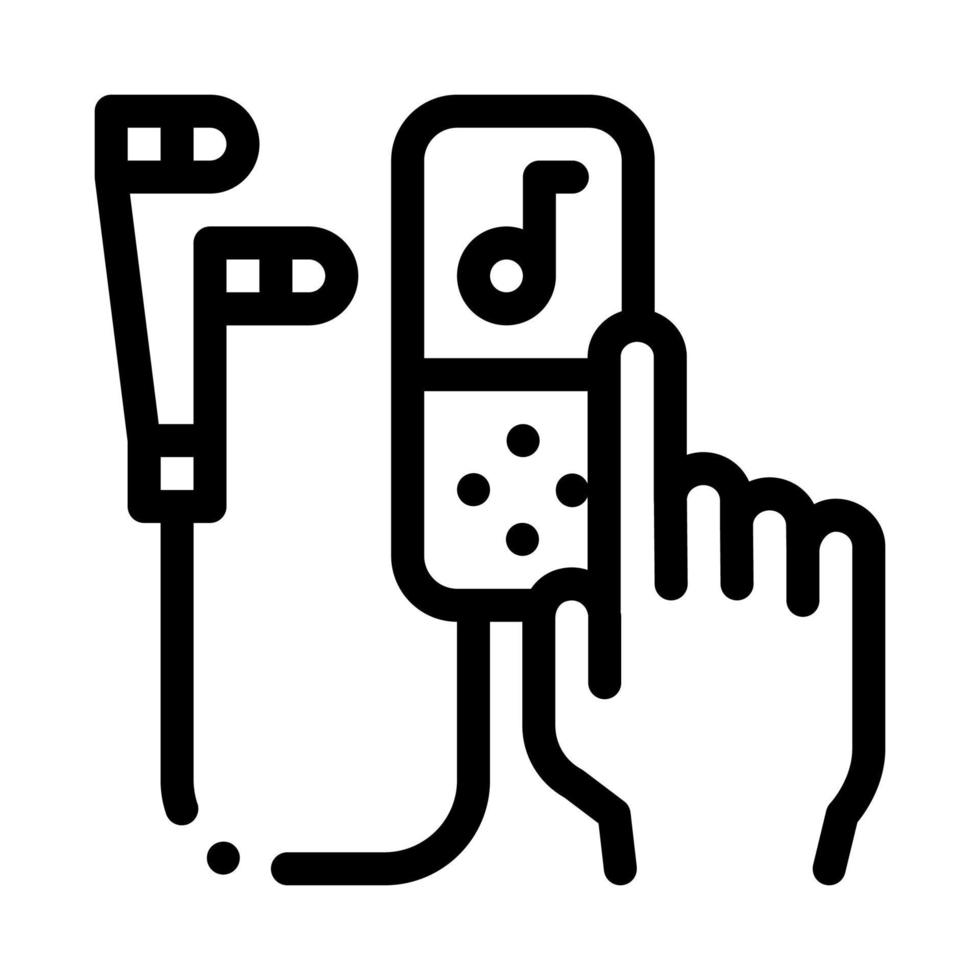 Musik-Player-Symbol-Vektor-Umriss-Illustration vektor