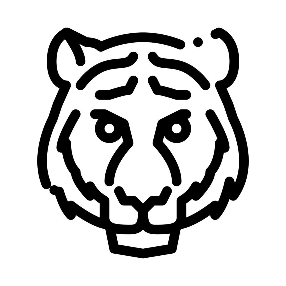 Tiger-Tier-Symbol-Vektor-Umriss-Illustration vektor