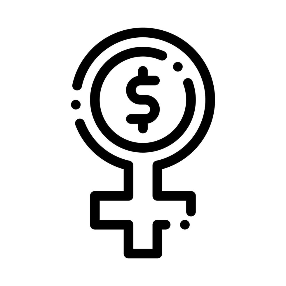 Frau Dollarzeichen Symbol Vektor Umriss Illustration