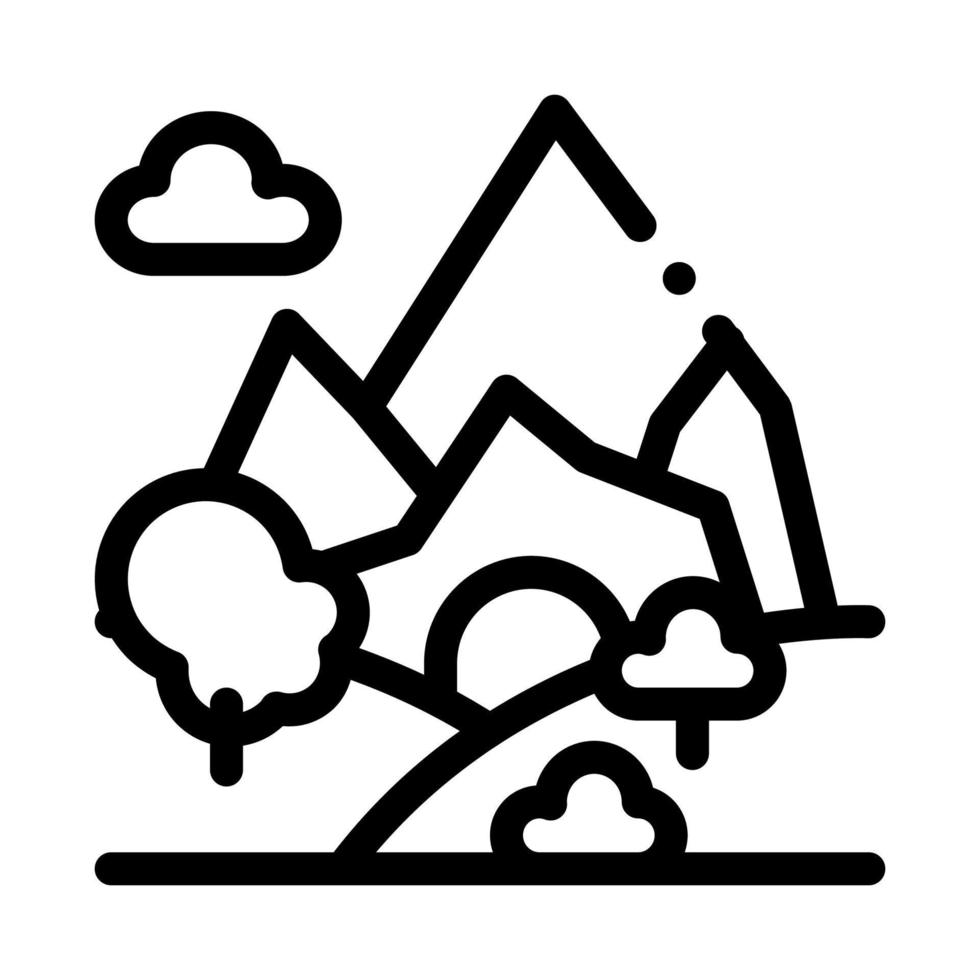 Berglandschaft Symbol Vektor Umriss Illustration