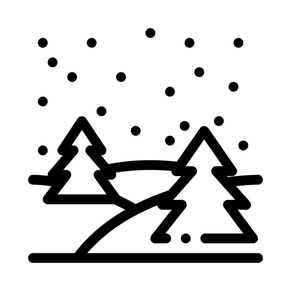 natt skog ikon vektor översikt illustration