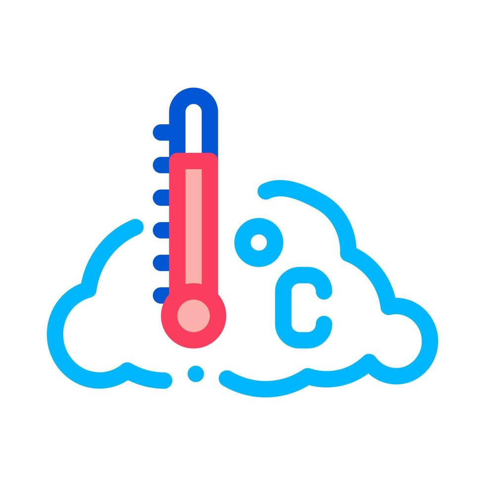 temperatur moln ikon vektor översikt illustration