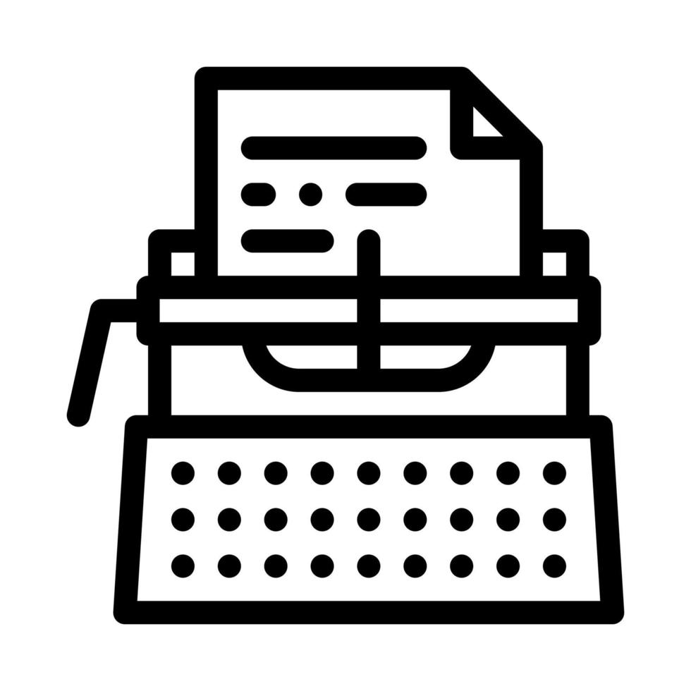 Schriftsteller Schreibmaschine Symbol Vektor Umriss Illustration