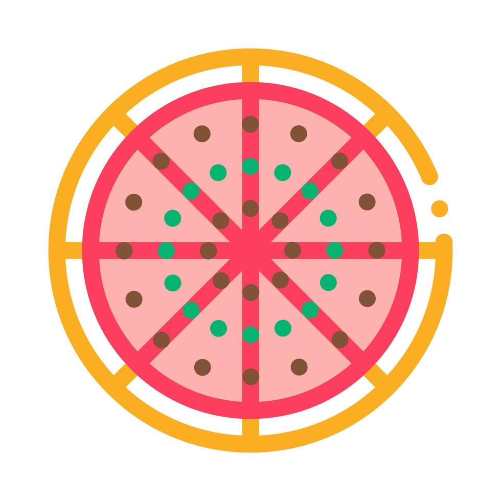 geschnittene Pizza-Symbol-Vektor-Umriss-Illustration vektor