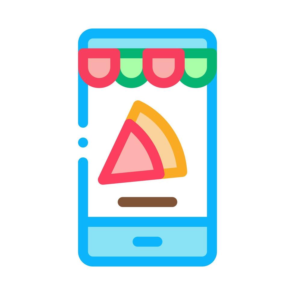 skiva pizza telefon ikon vektor översikt illustration