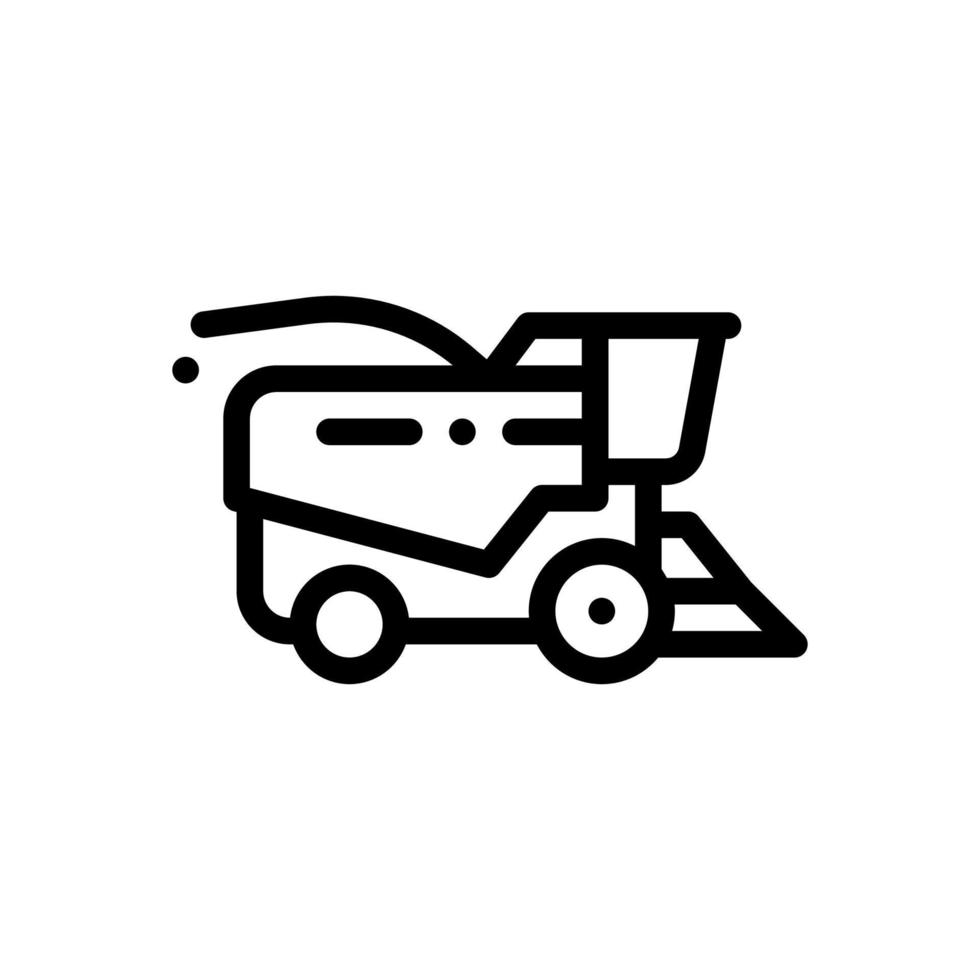 landwirtschaftliche Erntemaschine Fahrzeug Vektor dünne Linie Symbol