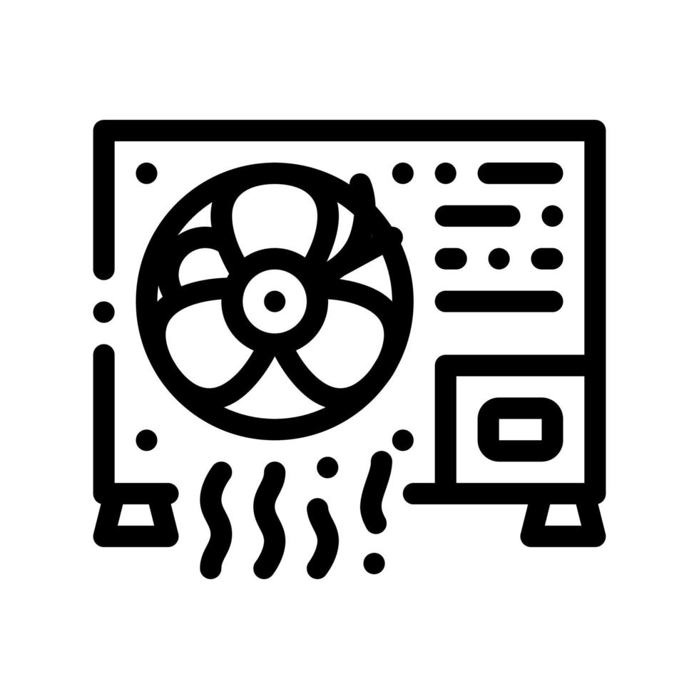 Funktionierendes Klimaanlagensystem Vektor dünne Linie Symbol