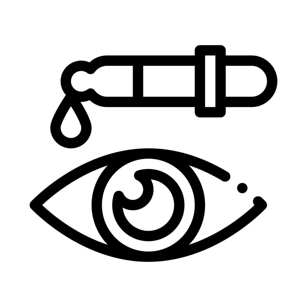 Auge Medizin Tropfpipette Symbol dünne Linie Vektor