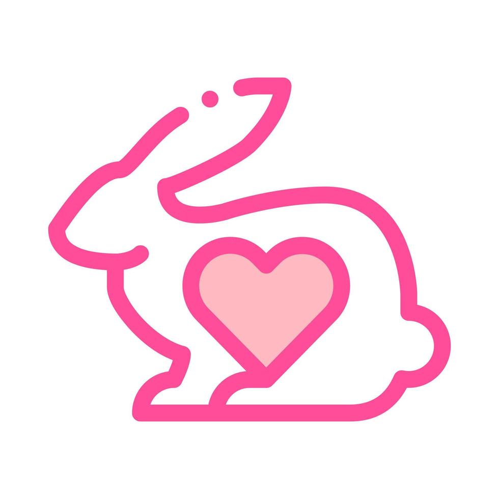 djur- kanin och hjärta vektor tunn linje ikon