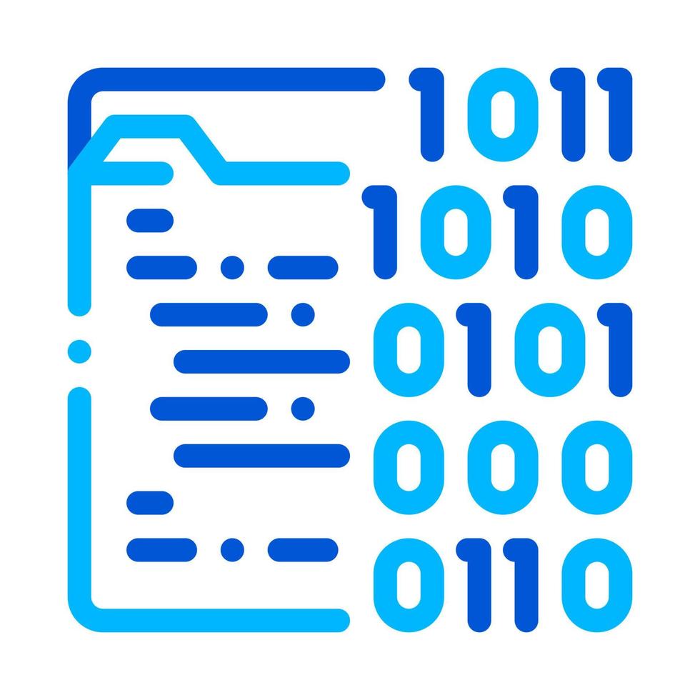 Binärdatei-Kodierungssystem Vektor dünne Linie Symbol