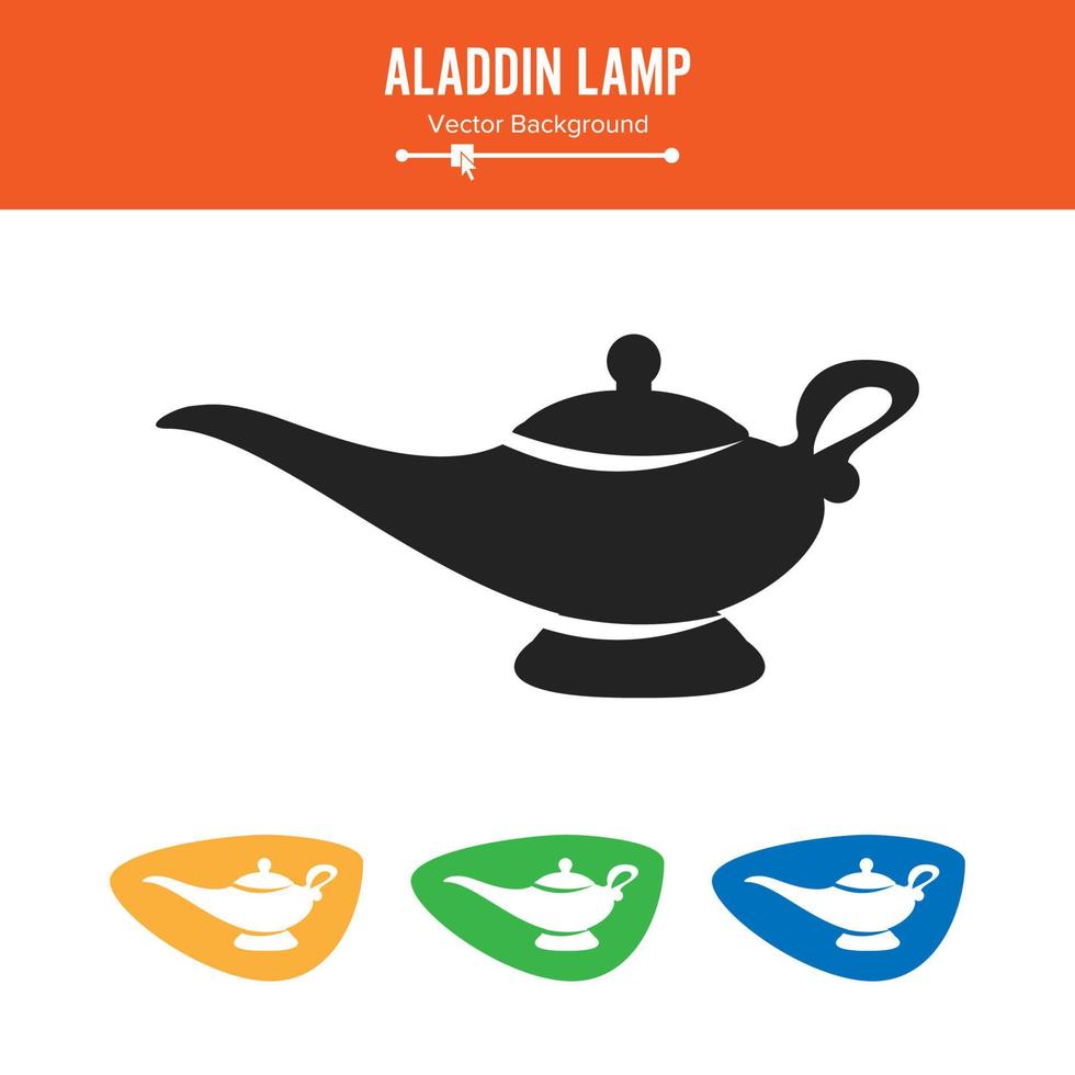 Aladdin-Lampenvektor. einfaches schwarzes Schattenbildsymbol lokalisiert auf weißem Hintergrund. vektor