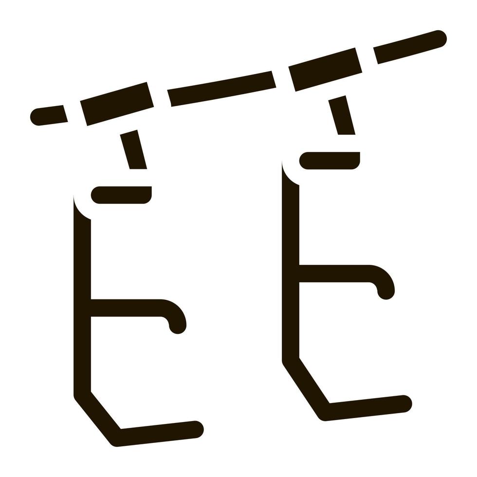 Skigebiet Sessellift Symbol Vektor Glyph Illustration