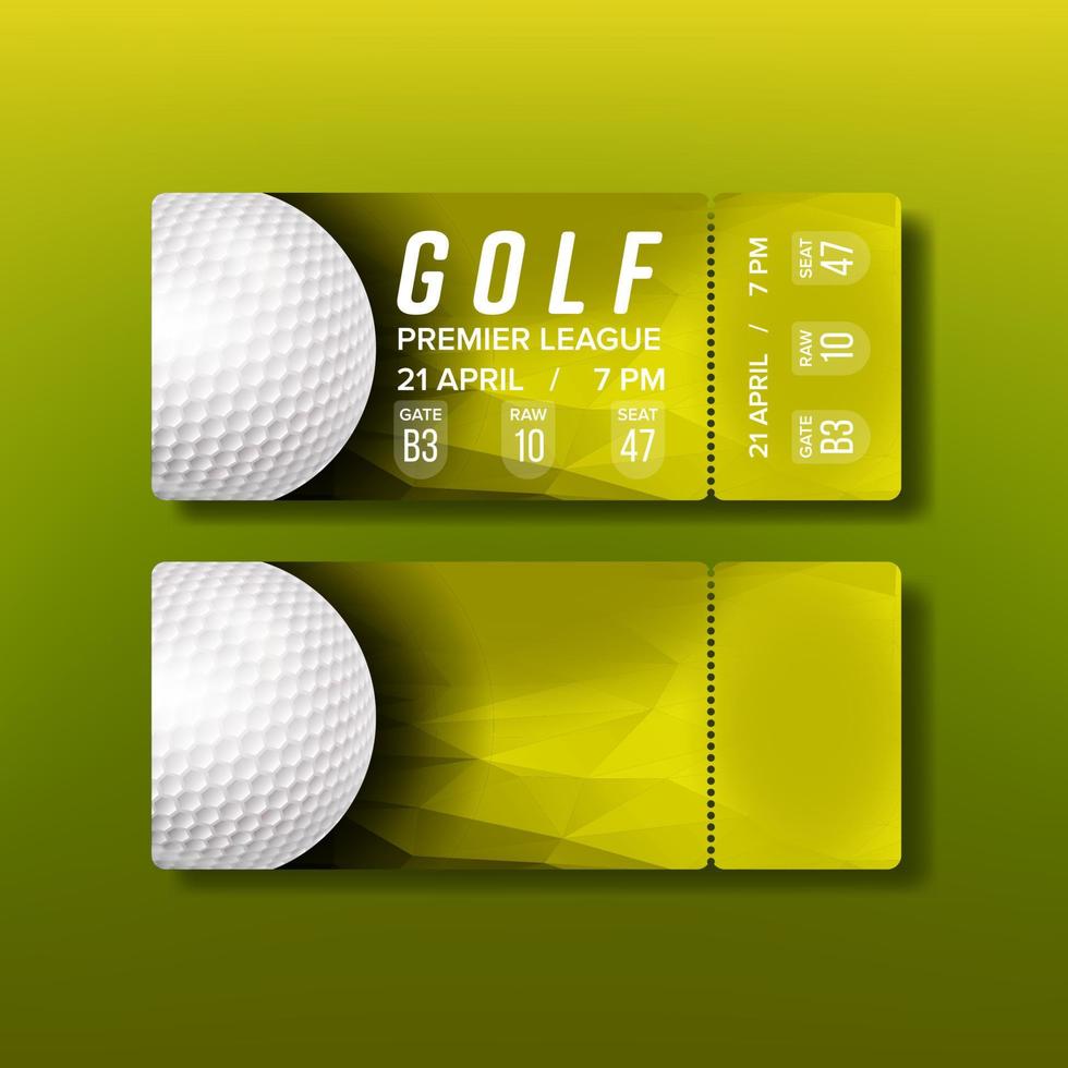 Ticket-Abreißcoupon für Golfturniervektor vektor