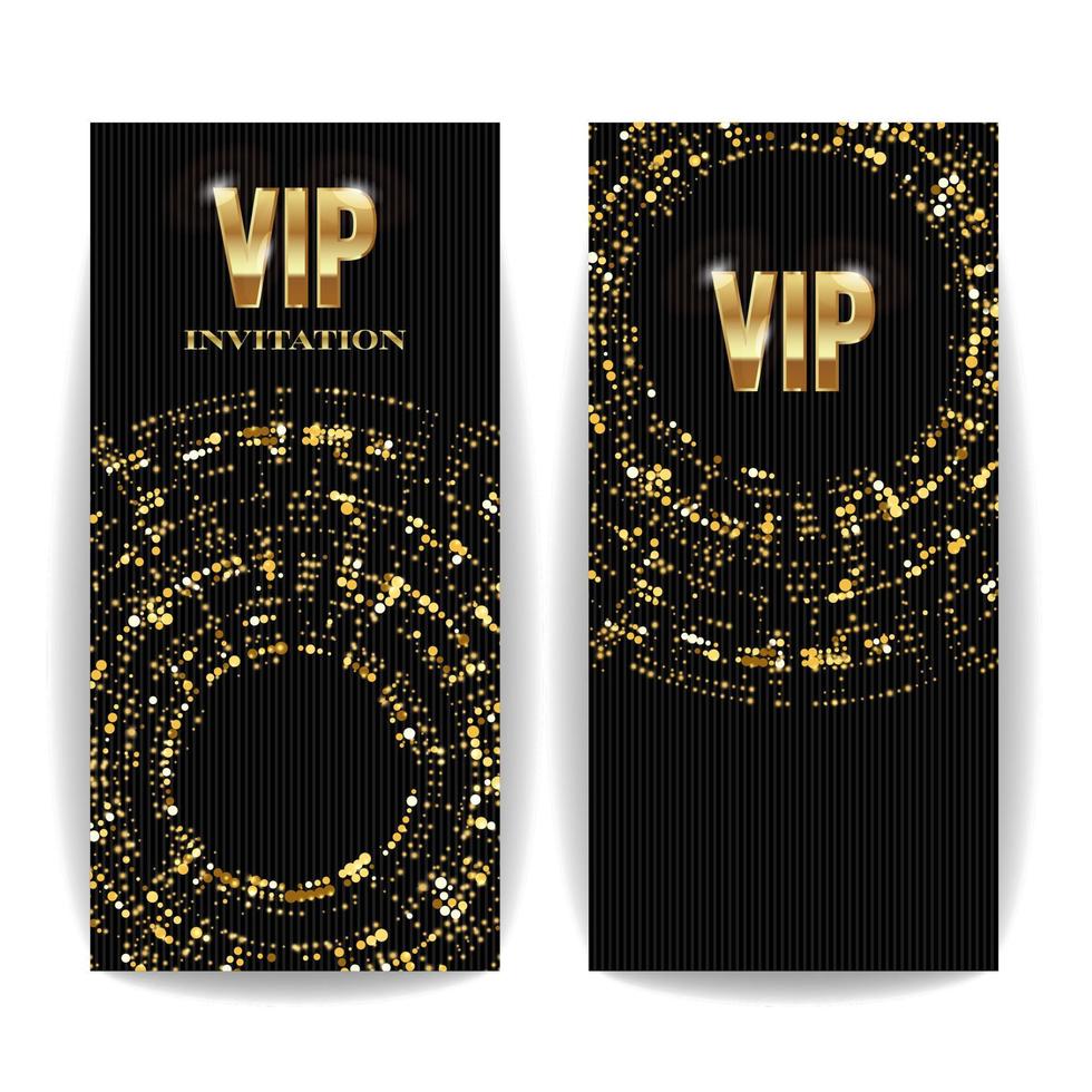 VIP-Einladungskartenvektor. Pailletten runde Punkte. dekorativer Vektorhintergrund. elegante vorlage luxus einladung. vektor