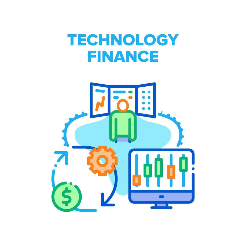 teknologi finansiera vektor begrepp illustration