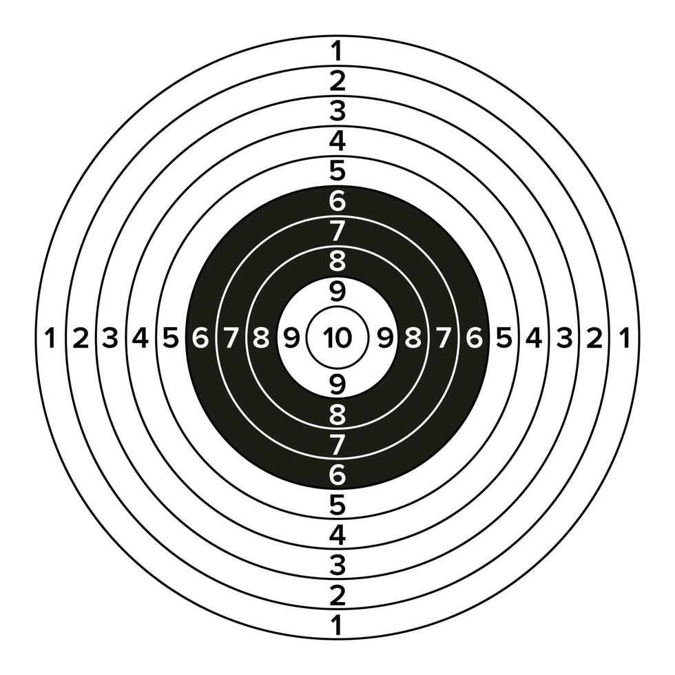 mål pistol vektor. klassisk papper skytte mål illustration. för sport, jägare, militär, polis, illustration vektor