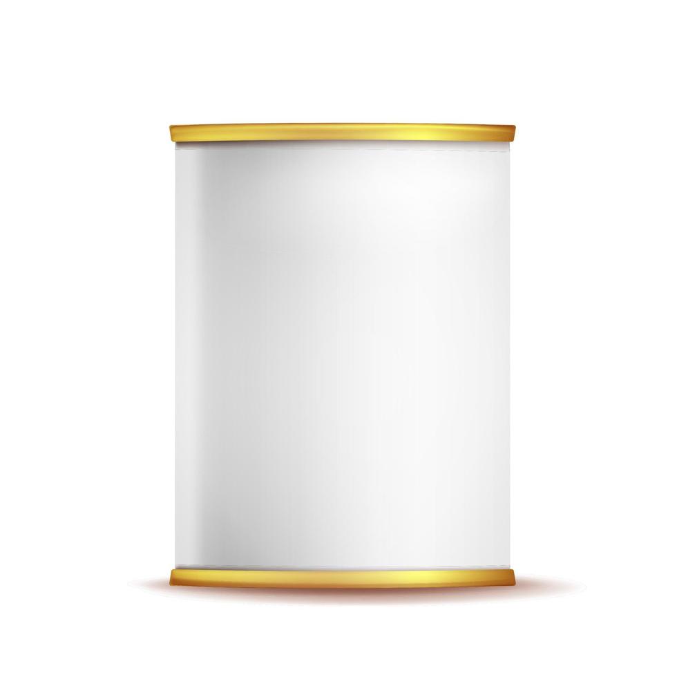 Blechdose kann Vorlagenvektor. 3d realistischer leerer verpackungsbehälter leer. Lebensmittelbehälter. isoliert auf weißem hintergrund illustration vektor
