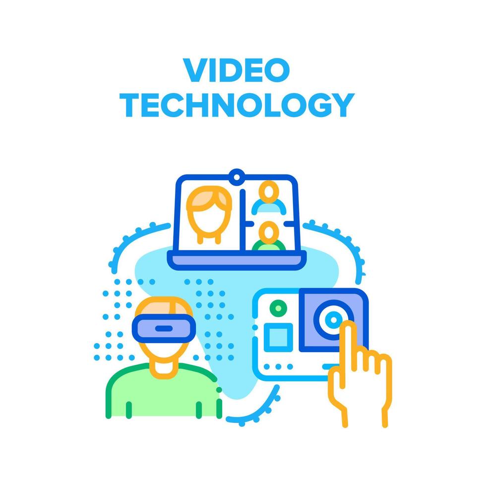video teknologi vektor begrepp Färg illustration