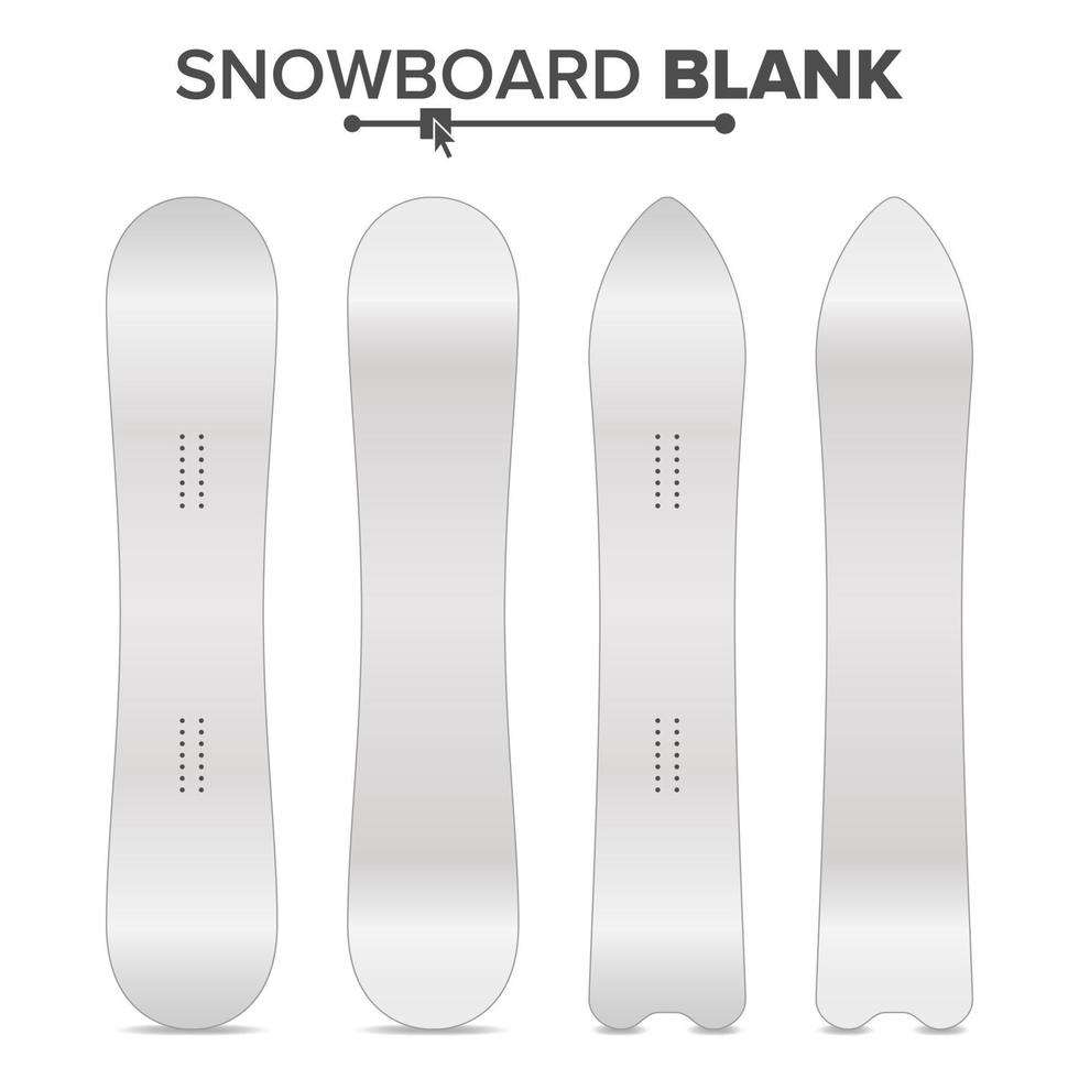 snowboard mall vektor. tömma rena vit snowboards falsk upp. två sidor. isolerat illustration. åka skidor tillflykt aktivitet vektor