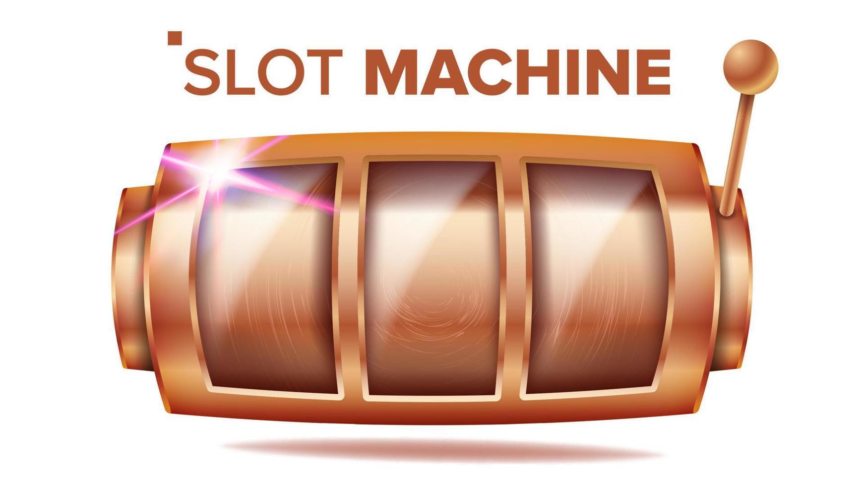 Spielautomaten-Vektor. Bronze glücklicher leerer Steckplatz. Bingo-Hintergrunddesign. Spin-Maschine-Vorlage. Abbildung des Glücks-Jackpot-Casinos vektor
