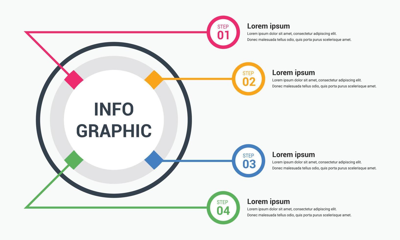 4 Schritte moderne Business-Infografik-Diagramm-Informationsdiagramm-Layout-Designvorlage vektor