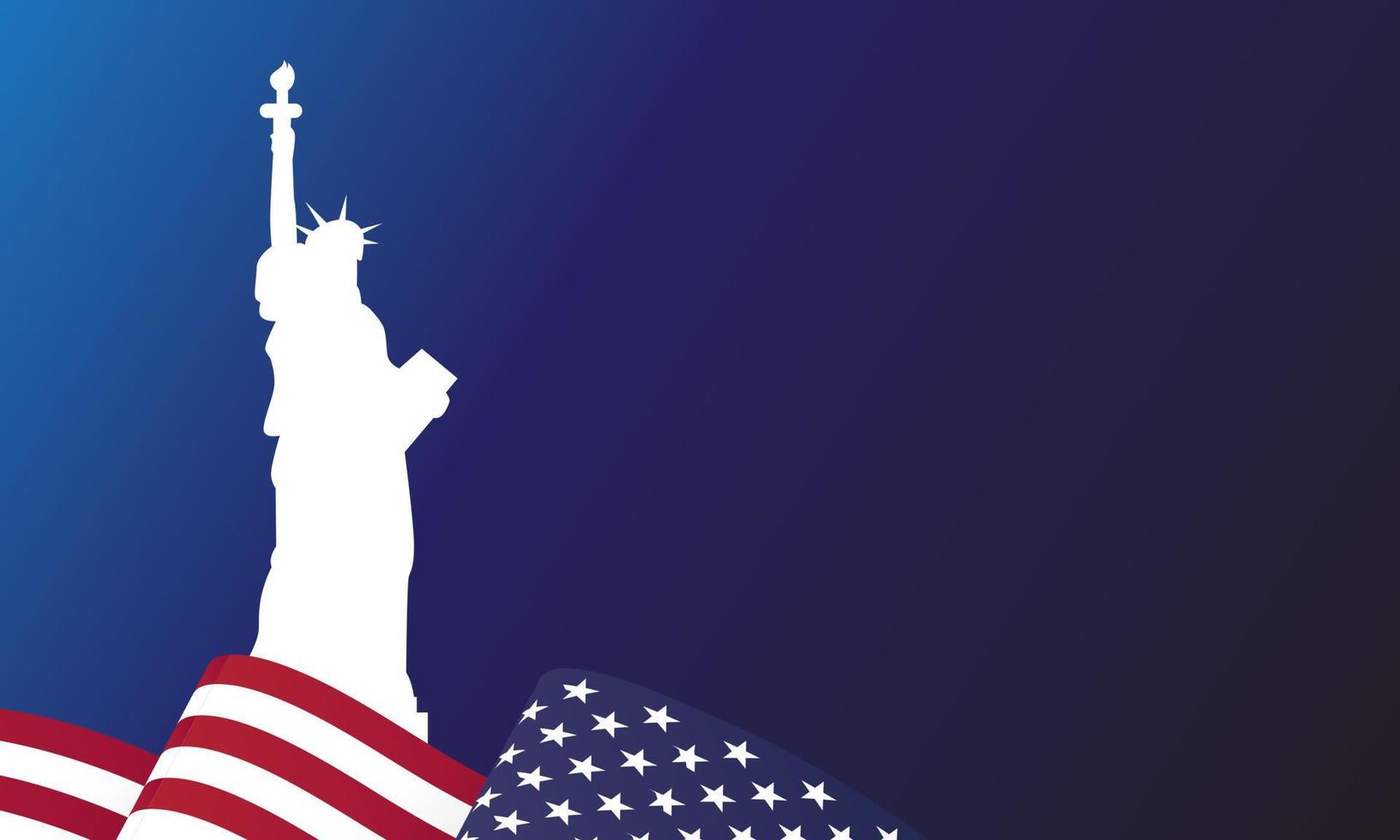 frihet och amerikan USA flagga, stjärnor och Ränder, förenad stater av Amerika på blå bakgrund vektor