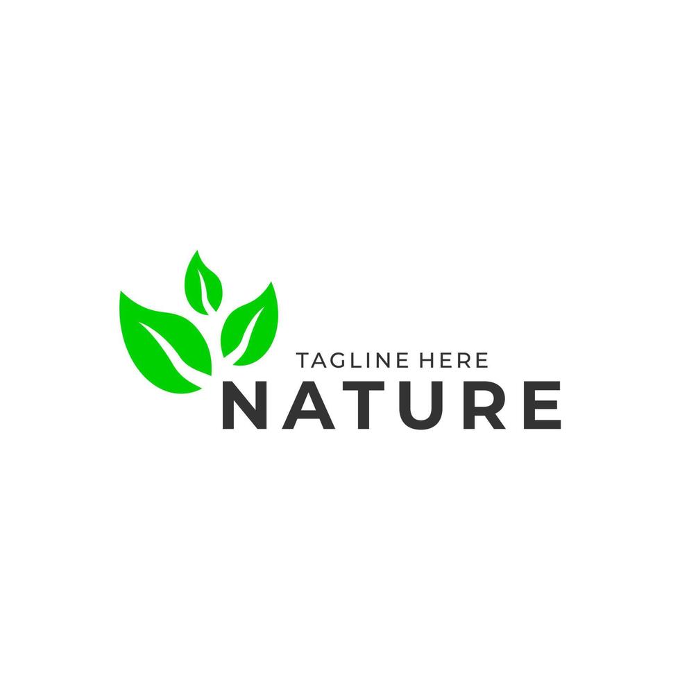 naturlig blad, vegan, eko, bio, organisk, färsk, friska, nateral mat. naturlig produkt. emblem Kafé, märken, förpackning. vektor illustration. grön blad natur logotyp mall