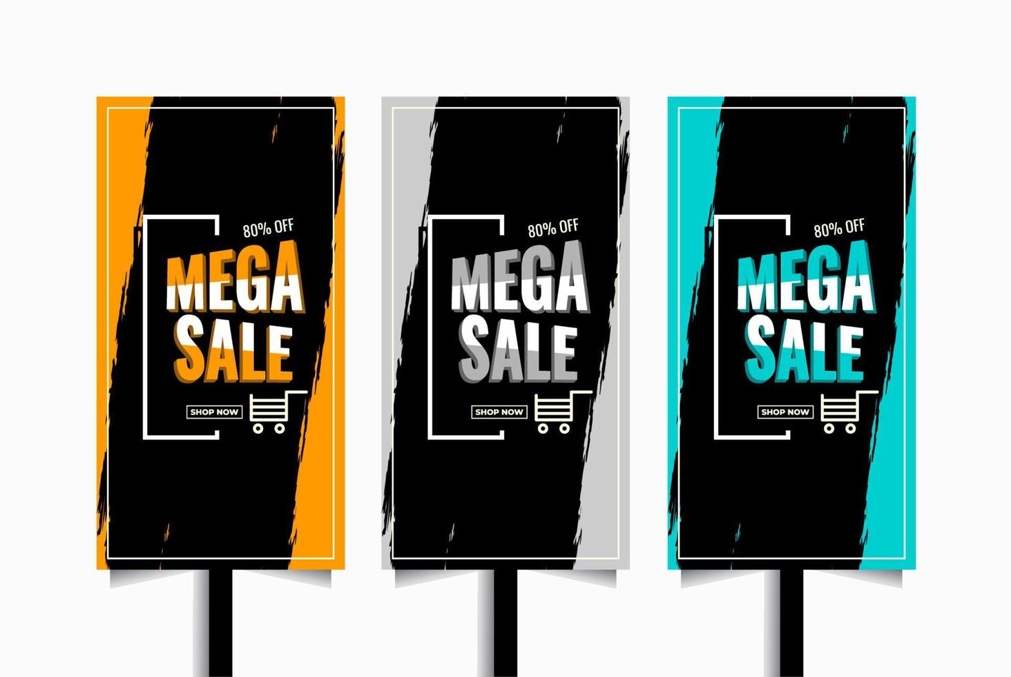 Grafikdesign-Vektorgrafik von Mega-Sale-Werbeförderung im Freien vektor