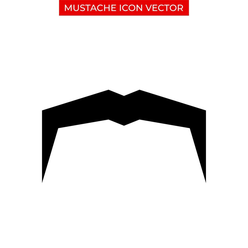 retro mustasch ikon mall svart. mustasch stil vektor