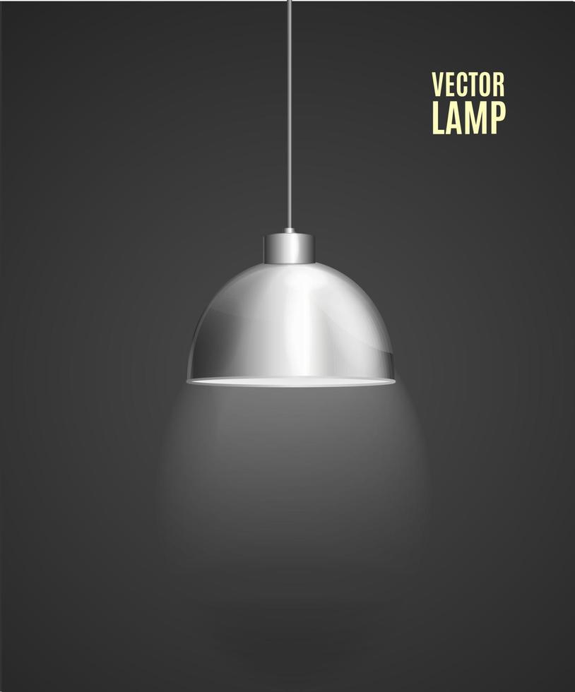 realistische detaillierte 3d-lampe mit licht. Vektor
