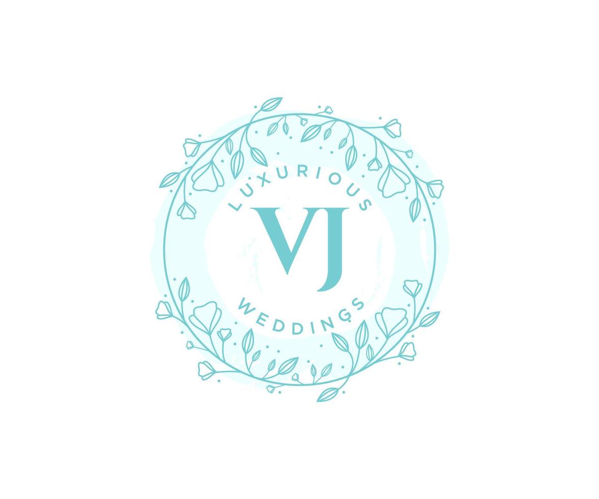 vj Initialen Brief Hochzeit Monogramm Logos Vorlage, handgezeichnete moderne minimalistische und florale Vorlagen für Einladungskarten, Datum speichern, elegante Identität. vektor