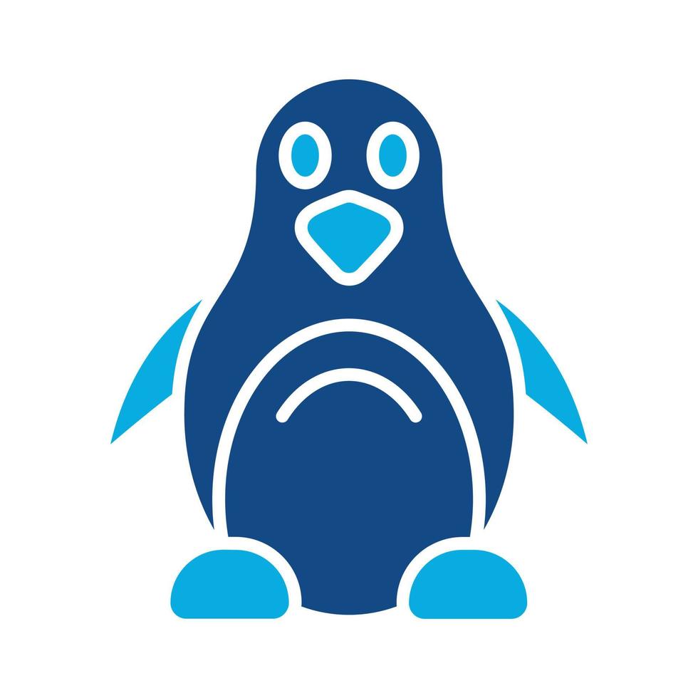 Pinguin-Glyphe zweifarbiges Symbol vektor