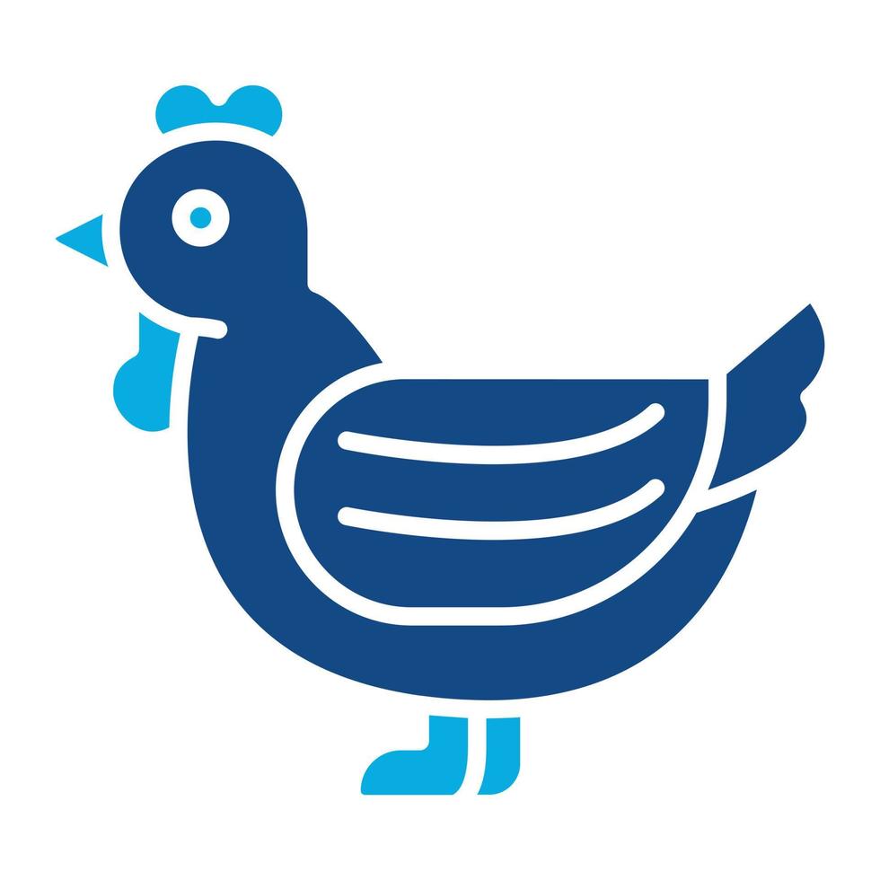 Huhn-Glyphe zweifarbiges Symbol vektor