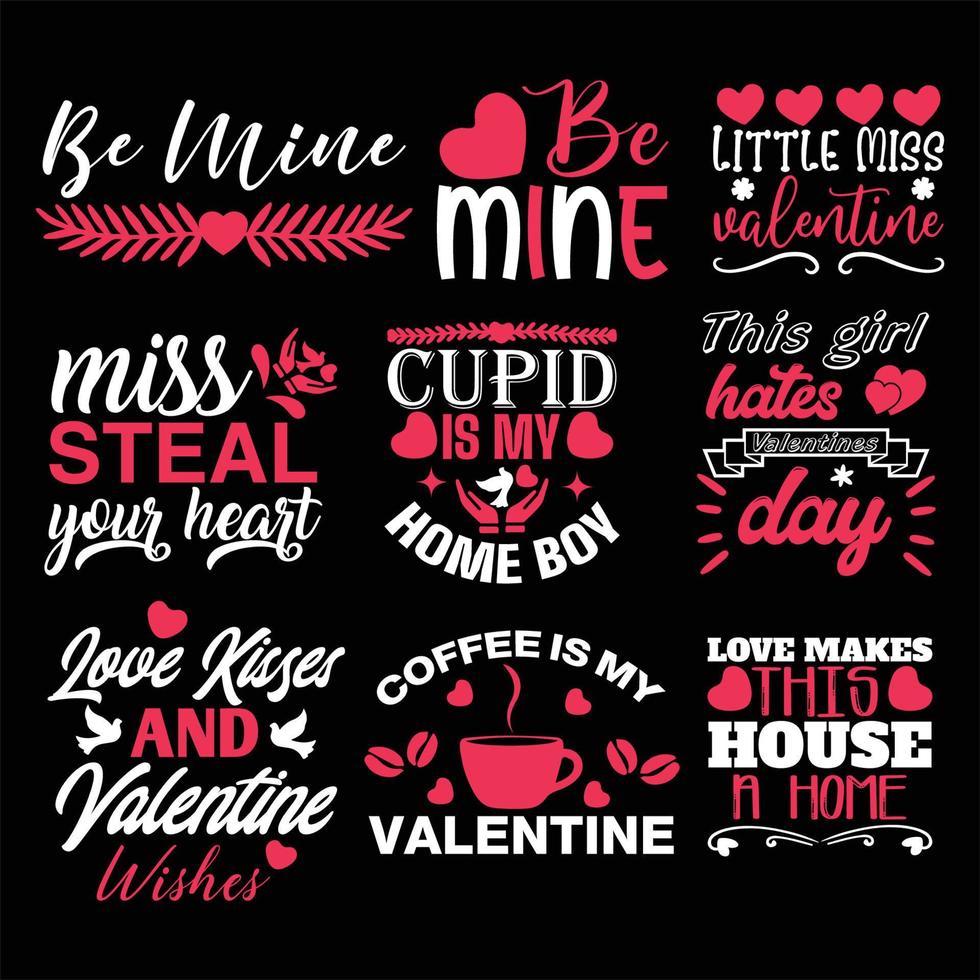 Valentinstag T-Shirt-Designs vektor