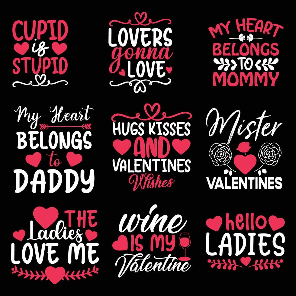 Valentinstag-T-Shirt-Designs vektor