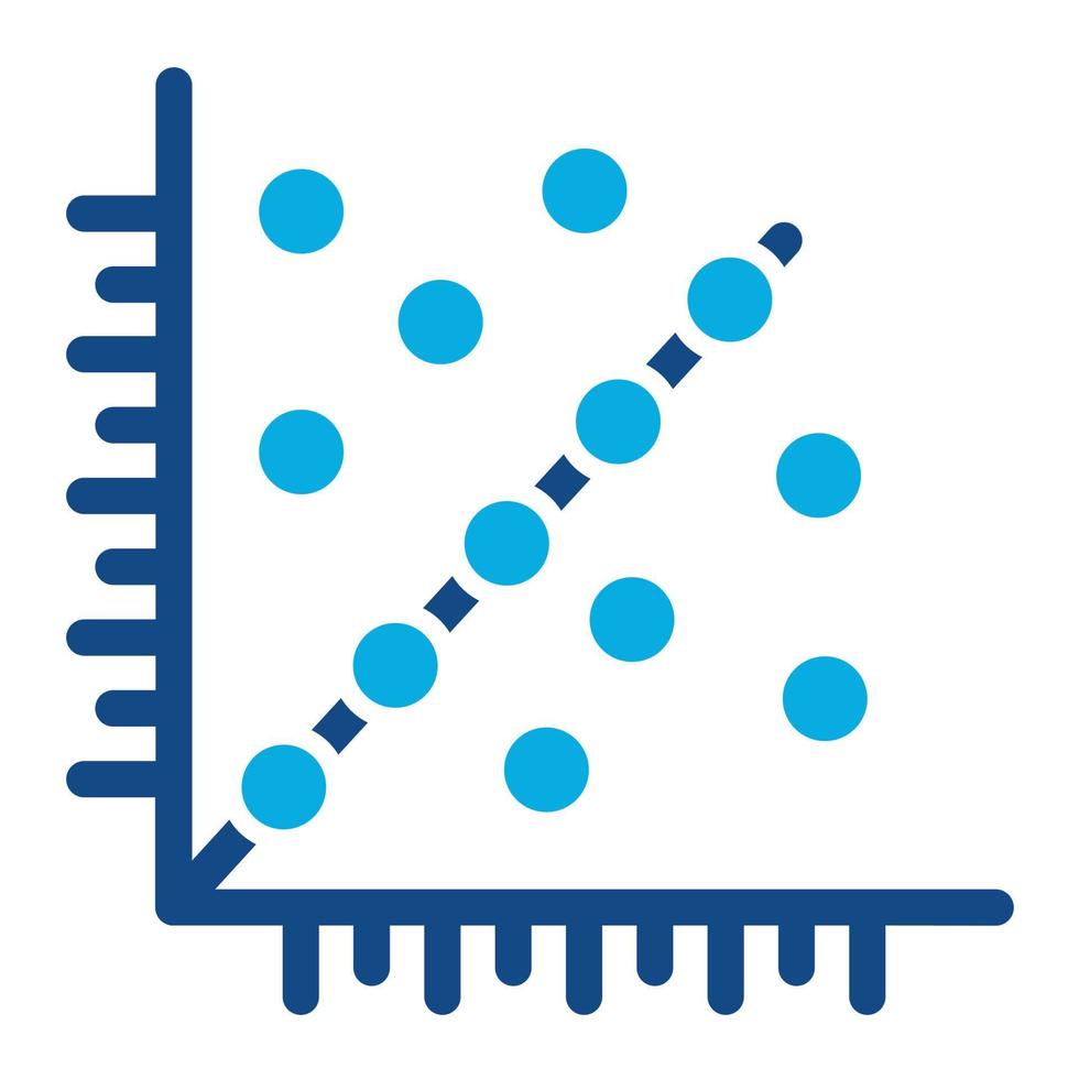 Scatter-Glyphe zweifarbiges Symbol vektor