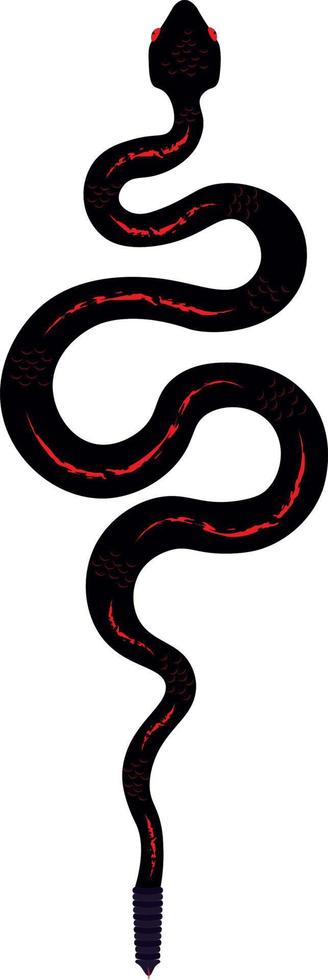 svart skallerorm med röd pigment vektor illustration