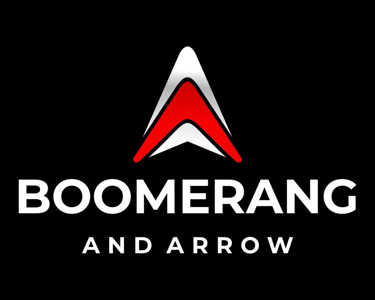 Bumerang und Wegweiser-Logo-Design. vektor